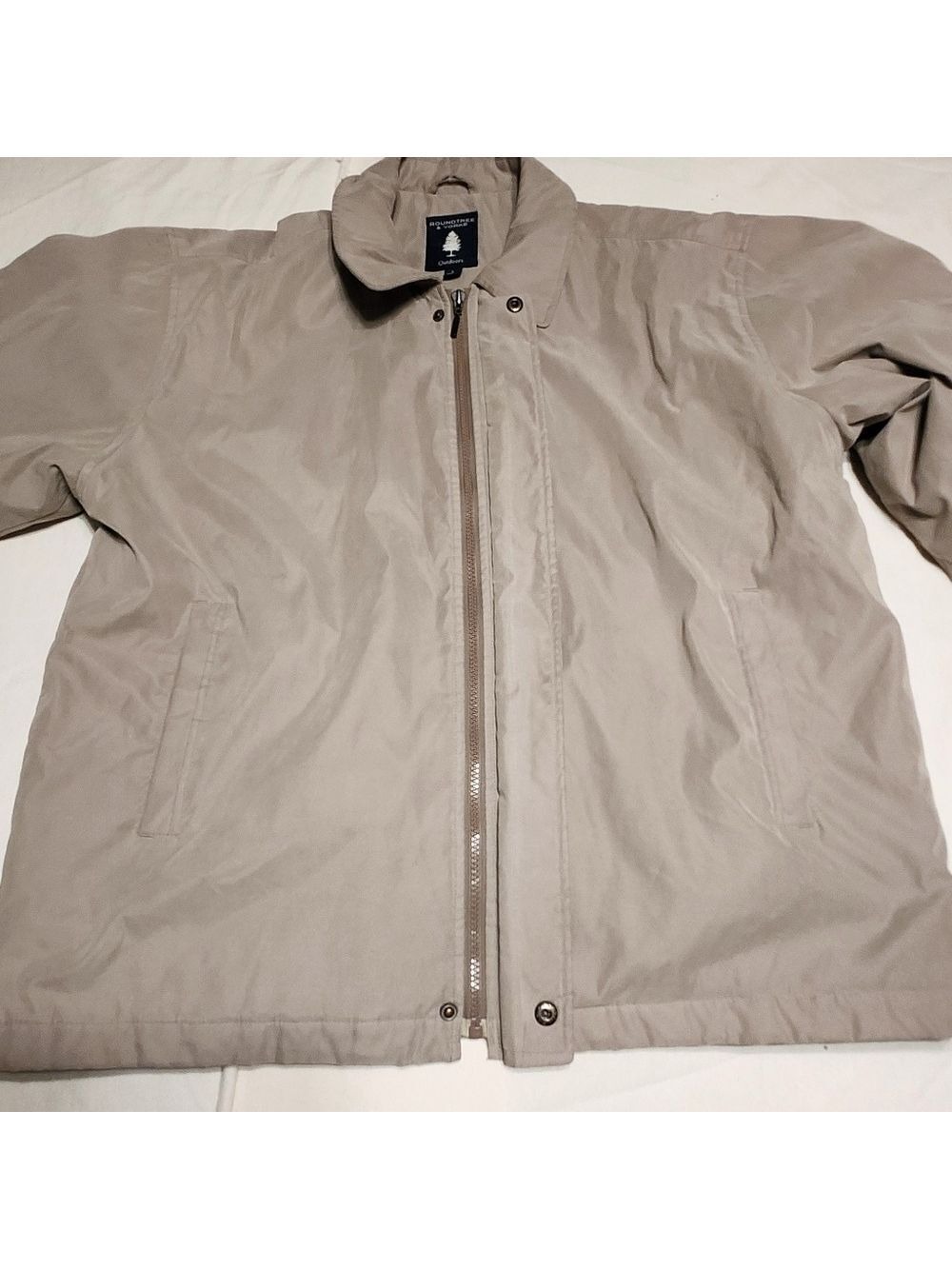 Roundtree & Yorke Tan Windbreaker Jacket Large - Picture 6 of 12